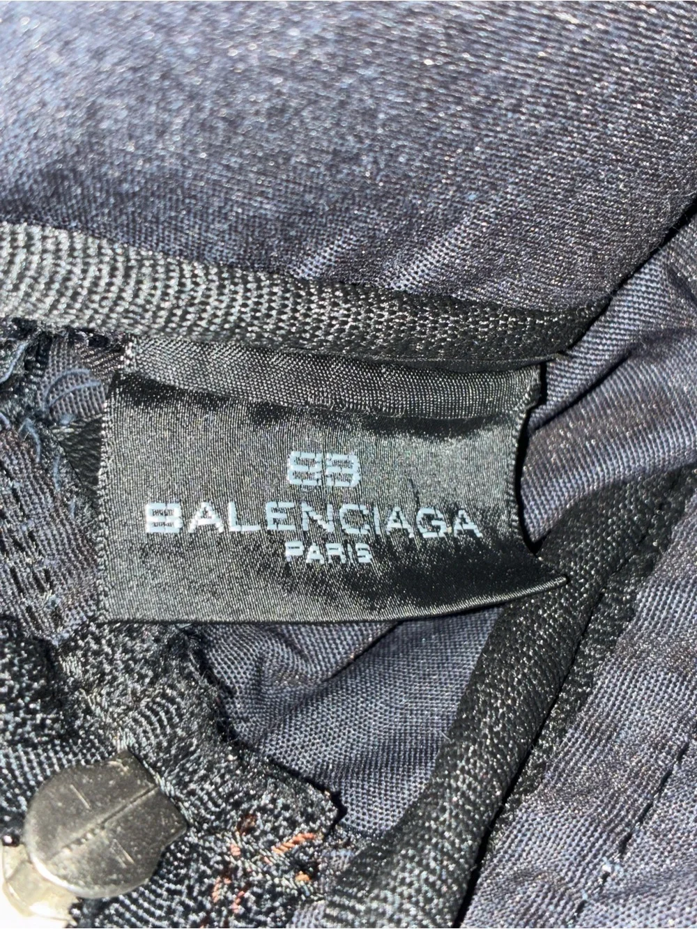 Vintage Balenciaga BB Monogram Travel Bag w/ Strap Black Canvas